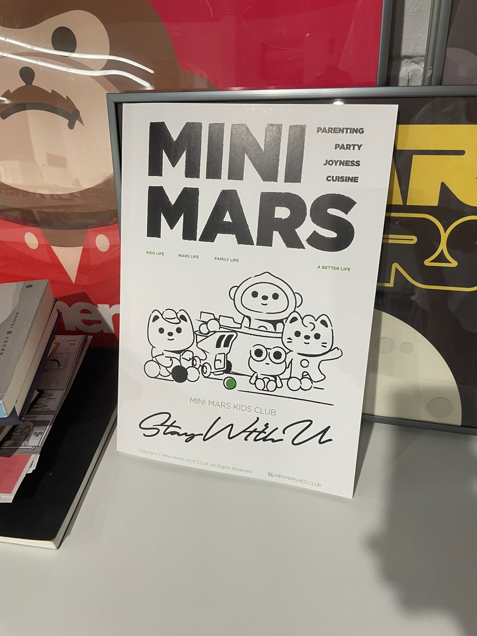 Mini Mars magazine cover featuring the original character system